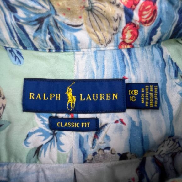 Polo Ralph Lauren Hawaiian Shirt 1XB Hula Girl Palm Tree Ukulele Beach Viscose - Picture 6 of 11